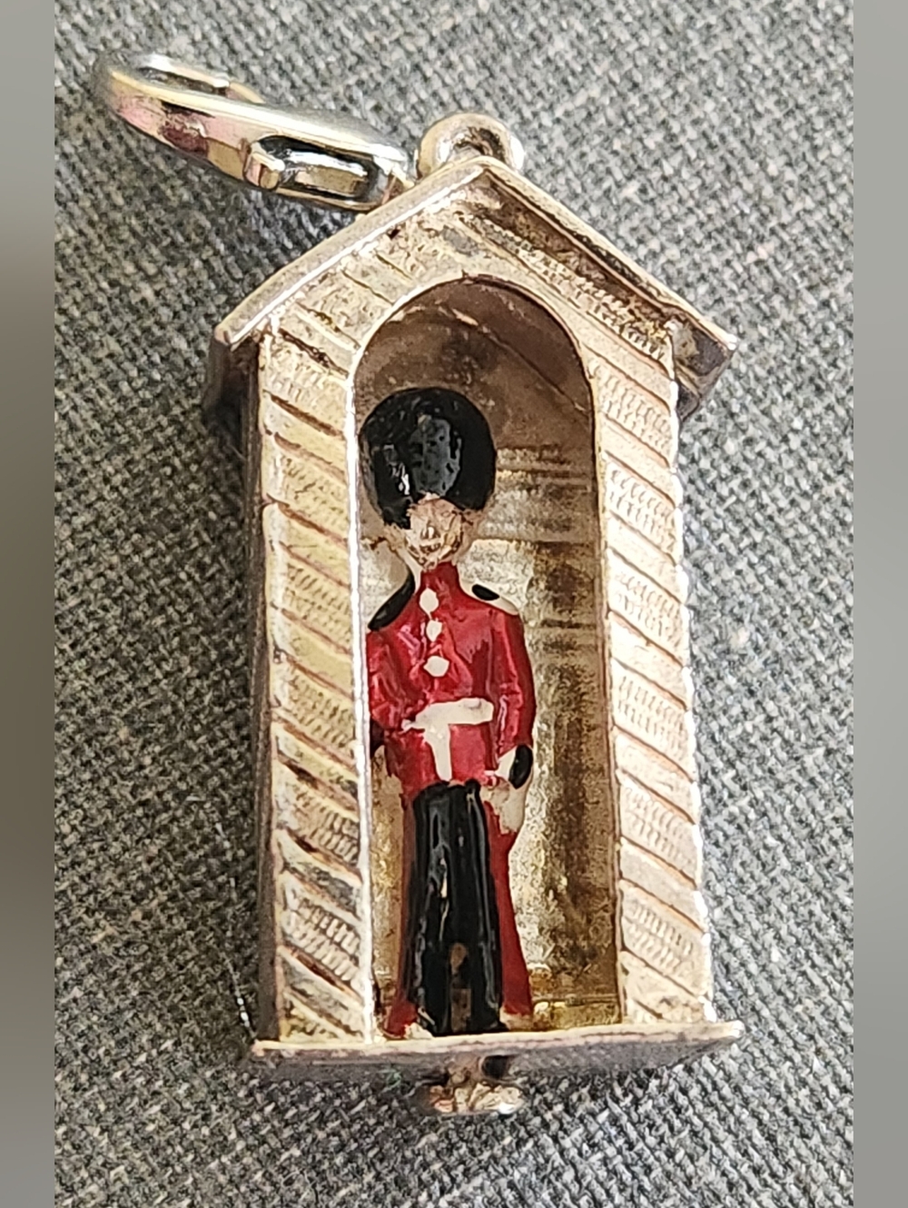 Silver Vintage Articulated British Guard Figure Charm/Pendant